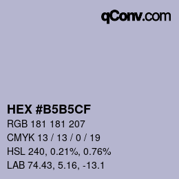 Color code: HEX #B5B5CF | qconv.com