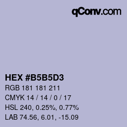 Color code: HEX #B5B5D3 | qconv.com