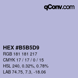 颜色代码: HEX #B5B5D9 | qconv.com