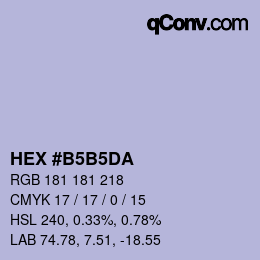 Color code: HEX #B5B5DA | qconv.com