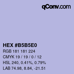 Color code: HEX #B5B5E0 | qconv.com