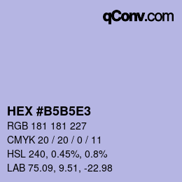Farbcode: HEX #B5B5E3 | qconv.com