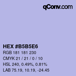 Farbcode: HEX #B5B5E6 | qconv.com