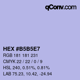 Color code: HEX #B5B5E7 | qconv.com