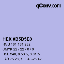 カラーコード: HEX #B5B5E8 | qconv.com