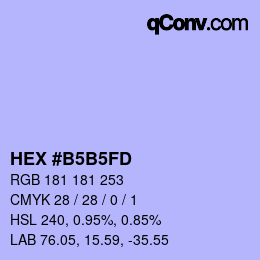 Color code: HEX #B5B5FD | qconv.com