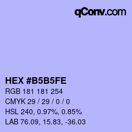 Color code: HEX #B5B5FE | qconv.com