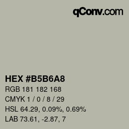 カラーコード: HEX #B5B6A8 | qconv.com