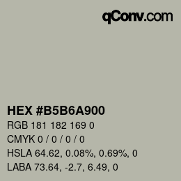 Color code: HEX #B5B6A900 | qconv.com