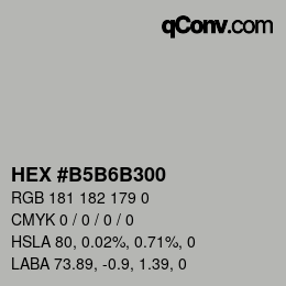 Color code: HEX #B5B6B300 | qconv.com