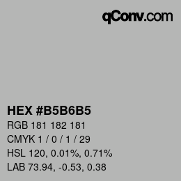 カラーコード: HEX #B5B6B5 | qconv.com