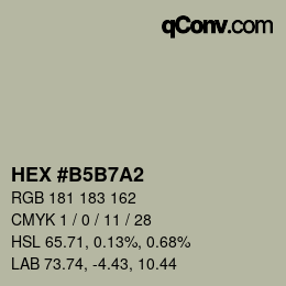 Color code: HEX #B5B7A2 | qconv.com