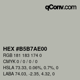 Color code: HEX #B5B7AE00 | qconv.com