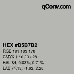 颜色代码: HEX #B5B7B2 | qconv.com