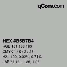 Color code: HEX #B5B7B4 | qconv.com