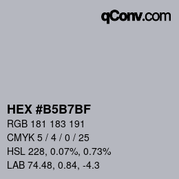 Farbcode: HEX #B5B7BF | qconv.com