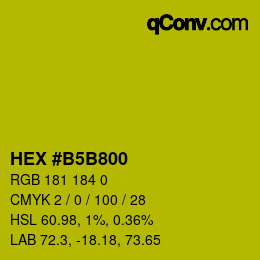 颜色代码: HEX #B5B800 | qconv.com