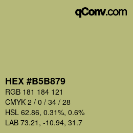 Farbcode: HEX #B5B879 | qconv.com