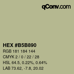 Código de color: HEX #B5B890 | qconv.com