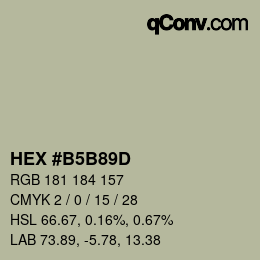 颜色代码: HEX #B5B89D | qconv.com