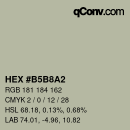 Color code: HEX #B5B8A2 | qconv.com