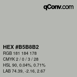 Code couleur: HEX #B5B8B2 | qconv.com