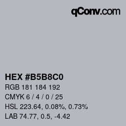 Color code: HEX #B5B8C0 | qconv.com