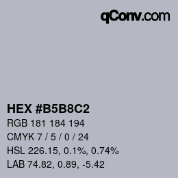 カラーコード: HEX #B5B8C2 | qconv.com