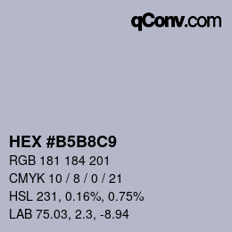 Color code: HEX #B5B8C9 | qconv.com