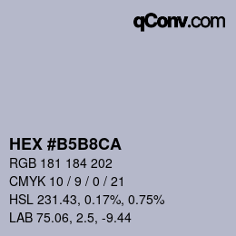颜色代码: HEX #B5B8CA | qconv.com
