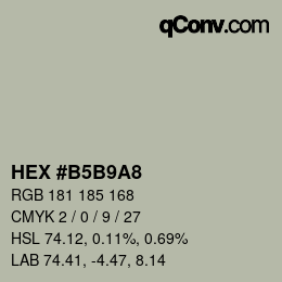 カラーコード: HEX #B5B9A8 | qconv.com