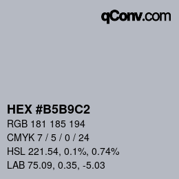 Color code: HEX #B5B9C2 | qconv.com
