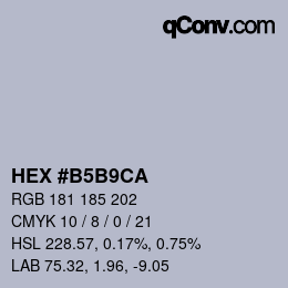 Color code: HEX #B5B9CA | qconv.com