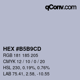 Color code: HEX #B5B9CD | qconv.com