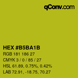 Color code: HEX #B5BA1B | qconv.com