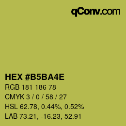 Code couleur: HEX #B5BA4E | qconv.com