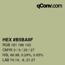 Color code: HEX #B5BA8F | qconv.com