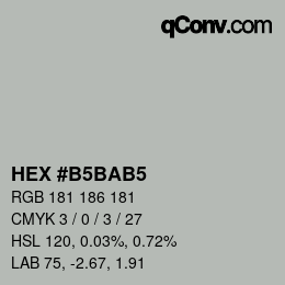Color code: HEX #B5BAB5 | qconv.com