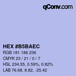 Color code: HEX #B5BAEC | qconv.com