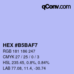 Color code: HEX #B5BAF7 | qconv.com