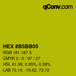 Color code: HEX #B5BB05 | qconv.com