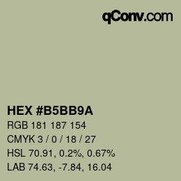 Color code: HEX #B5BB9A | qconv.com