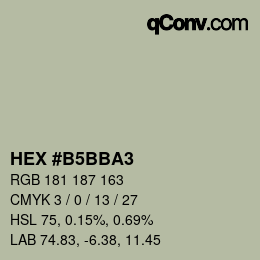 カラーコード: HEX #B5BBA3 | qconv.com