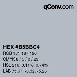 Farbcode: HEX #B5BBC4 | qconv.com