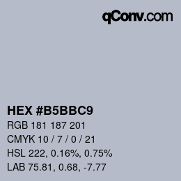 Color code: HEX #B5BBC9 | qconv.com