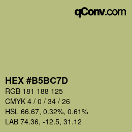 カラーコード: HEX #B5BC7D | qconv.com