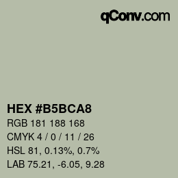 カラーコード: HEX #B5BCA8 | qconv.com