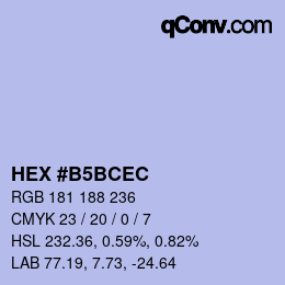 Color code: HEX #B5BCEC | qconv.com