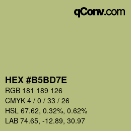 Color code: HEX #B5BD7E | qconv.com