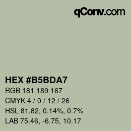 Color code: HEX #B5BDA7 | qconv.com